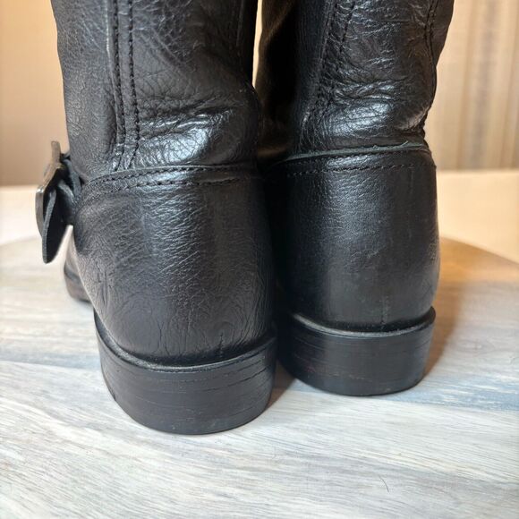 Frye Women's Veronica Slouch Round Toe Black Leather Riding Boots US Size 6.5‎ B - Picture 6 of 13